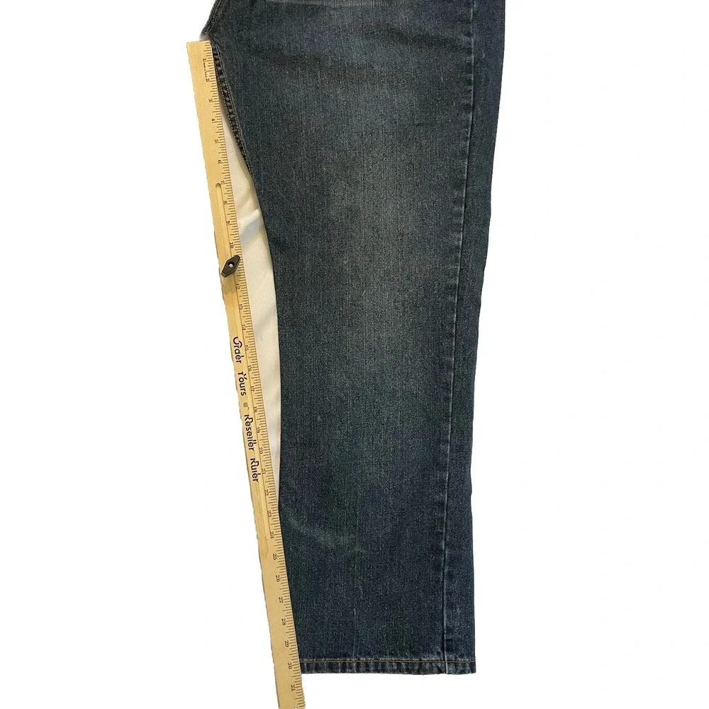Makaveli Jeans Mens 42x31 Blue Denim Embroidered Pockets Baggy‎ Hip Hop